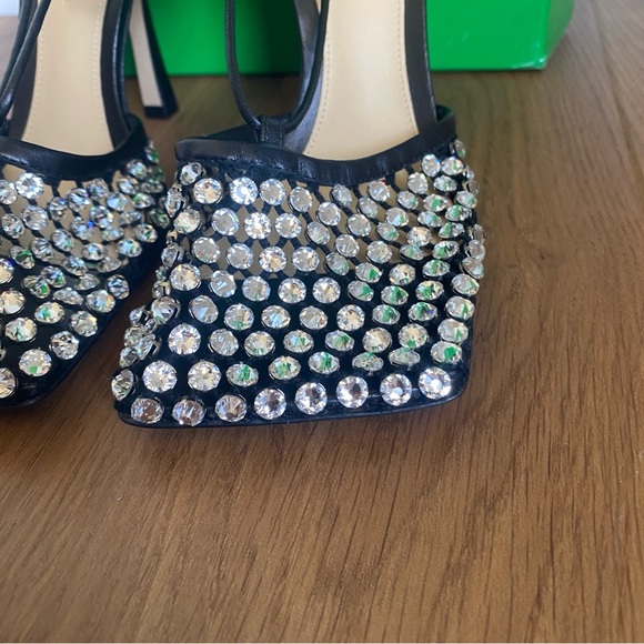 Bottega‎ Veneta Sparkle Stretch Lace-Up Sandal Heels Black 35.5/5.5 - Picture 5 of 10